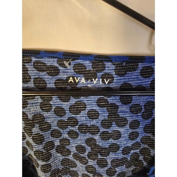 Ava & Viv Blue Flattering Dress Polka Dot Dress Womens Plus Size 2X XXL New NWT - Picture 3 of 4